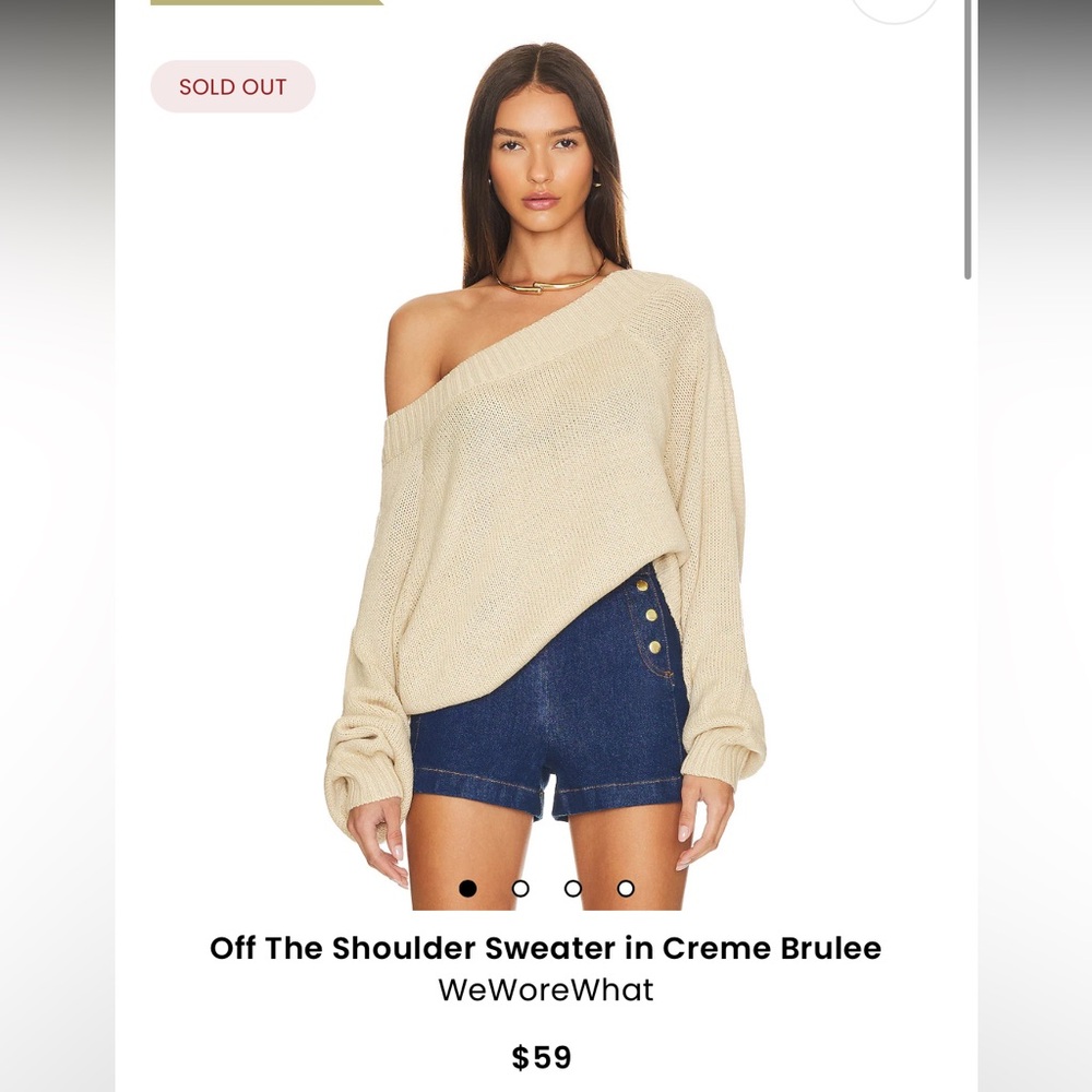 WeWoreWhat Off the Shoulder Sweater- Small